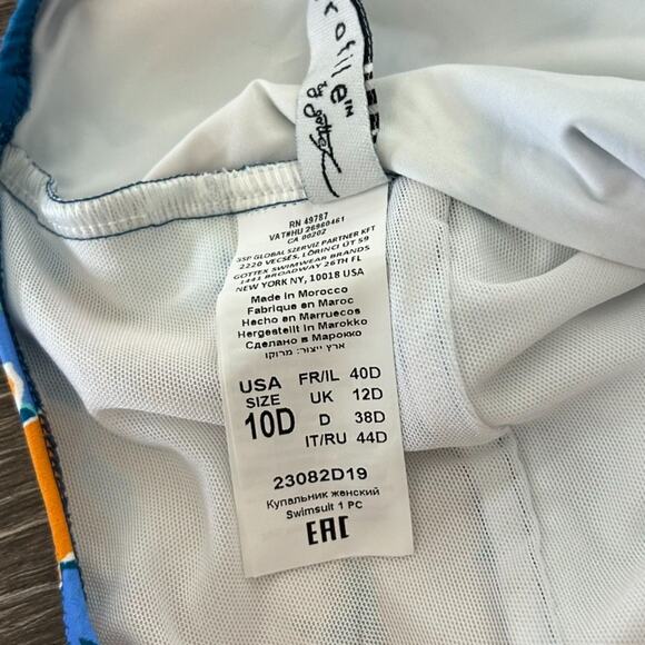 EUC Profile by Gottex Rising Sun One Piece Swimsuit D-Cup Blue Floral Ruched - Picture 13 of 15